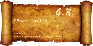 Göncz Matild névjegykártya